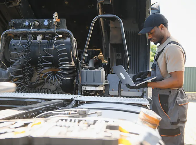 truck-mechanic2-repair-image2 Mechanic performing Electrical Troubleshooting & Diagnostics